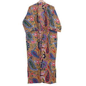 Promotion : Kimono 100 % coton pour femme, style indien, robe de chambre d'été, longue tenue de nuit pour le printemps et la détente à la plage - Product Image 5