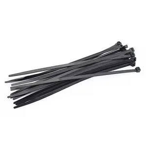 Factory price High quality reusable 4.8*350mm black nylon 66 cable ties/zip ties/tie wraps