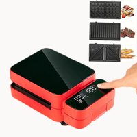 Gaufrier électrique professionnel 1000W indicateur LED revêtement antiadhésif température réglable Mini Style pour la cuisine à domicile