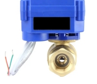 Vanne à boisseau sphérique électrique à moteur CC pour eau haute température, 2 ou 3 voies, 1/2 pouce, avec mini-actionneur de contrôle 5V 12V 24V 220V OEM