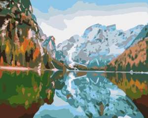 DIY 16x20 "pintura por números para paisajes decoración del hogar pintura al óleo por números conjunto completo para adultos montañas piedras ríos - Product Image 1