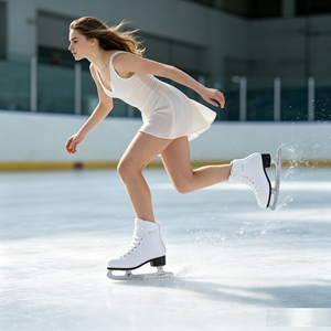 Patins à <span class=keywords><strong>glace</strong></span> professionnels en promotion – Bottes de patinage sur <span class=keywords><strong>glace</strong></span> blanches durables avec lames en acier à haute teneur en carbone, ajustement confortable pour le <span class=keywords><strong>freestyle</strong></span> - Product Image 1