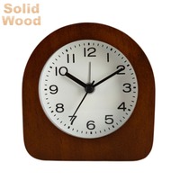 Réveil de bureau moderne en bois massif avec mouvement à quartz et affichage analogique - Cadeau