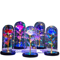 Produits tendance Nouveautés Coffret cadeau Logo personnalisé Roses artificielles éternelles enchantées à LED Galaxies Roses lumineuses de la galaxie