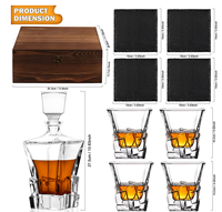 Ensemble de carafe à whisky en cristal rétro classique personnalisé, boîte en bois, ensemble de verres à whisky, coffret cadeau