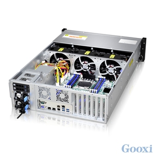 Gooxi <span class=keywords><strong>3U</strong></span> Rackmount máy chủ Chassis hot-trao đổi Ổ đĩa cứng Vịnh máy chủ trường hợp RMC3116-670-HS hỗ trợ 16x3.5in/2.5in thép USB Giá ATX - Product Image 3