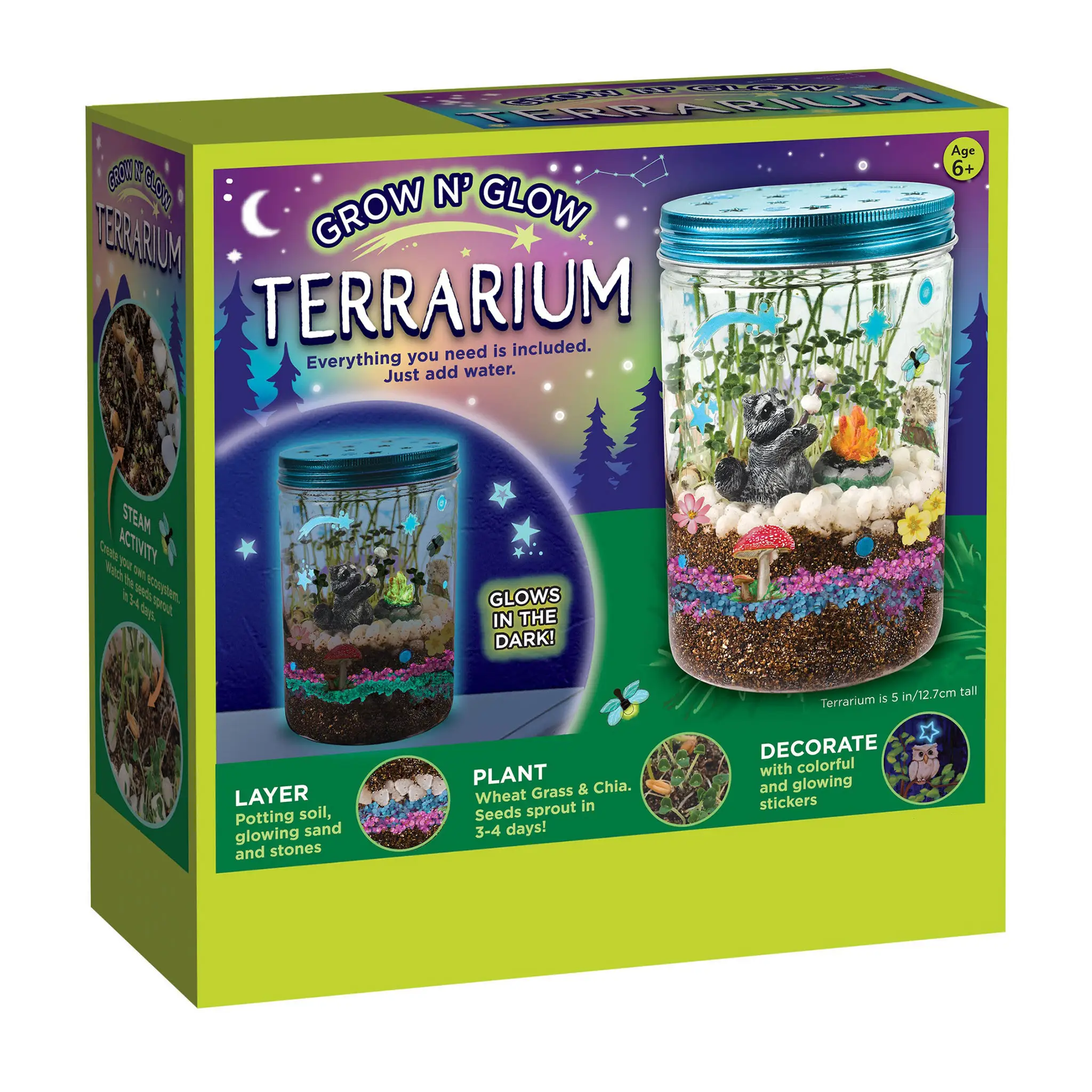 Explore the world of botany science with the Grow In Glow Terrarium Grow In Glow Terrarium Kit for Kids