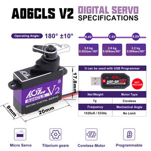 Servo RC Digital Original A06CLS V2 con Carcasa de Aluminio, Alta Resistencia (3KG), 0.052 Segundos, para Mini Aviones, Autos y Helicópteros RC - Product Image 5