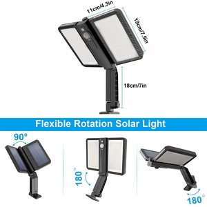 Lampe solaire à télécommande avec détecteur de mouvement, étanche IP65, pour éclairage de sécurité de la porte d'entrée, de la cour et du garage - Product Image 6