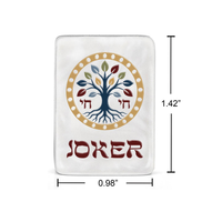 Set Mahjong Akrilik Marmer Putih Mutiara Bertema Judaica dengan Desain Bintang Daud, Hamsa, dan Pohon Kehidupan untuk Permainan