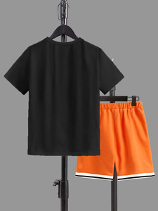 Nouvel été à la mode décontracté imprime 2 pièces costume pour garçons et filles 6-15 ans grands ensembles de vêtements pour enfants à manches courtes - Product Image 2