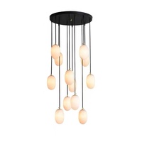 Lámpara de escalera moderna y sencilla, estilo chino, con diseño de nube de piedra, giratoria y hueca, para villa dúplex, loft, escalera larga.