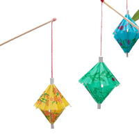 Bambus Parasol de fête jetable droit longs bâtons en bois Cocktail personnalisé pics décoratifs lanterne parapluie pics