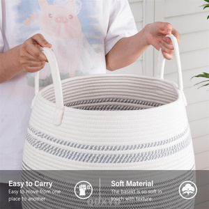 Nuovo <span class=keywords><strong>Design</strong></span> di alta qualità cesto della biancheria per uso domestico pieghevole corda cesto portaoggetti con manici per soggiorno - Product Image 6