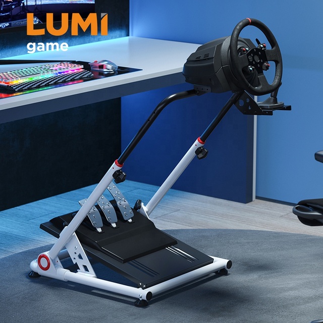 LRS10-BS02 Foldable Gaming Steering Wheel Stand Frame for Sim Racing Driving Simulator Base Fit PC Fanatec Logitech G27 G29 G290