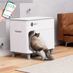 Großhandelshersteller Multi-Katzen-Kartusche große XL Belüftung WLAN-APP automatische Katzen-Toilettenspüle für Zuhause