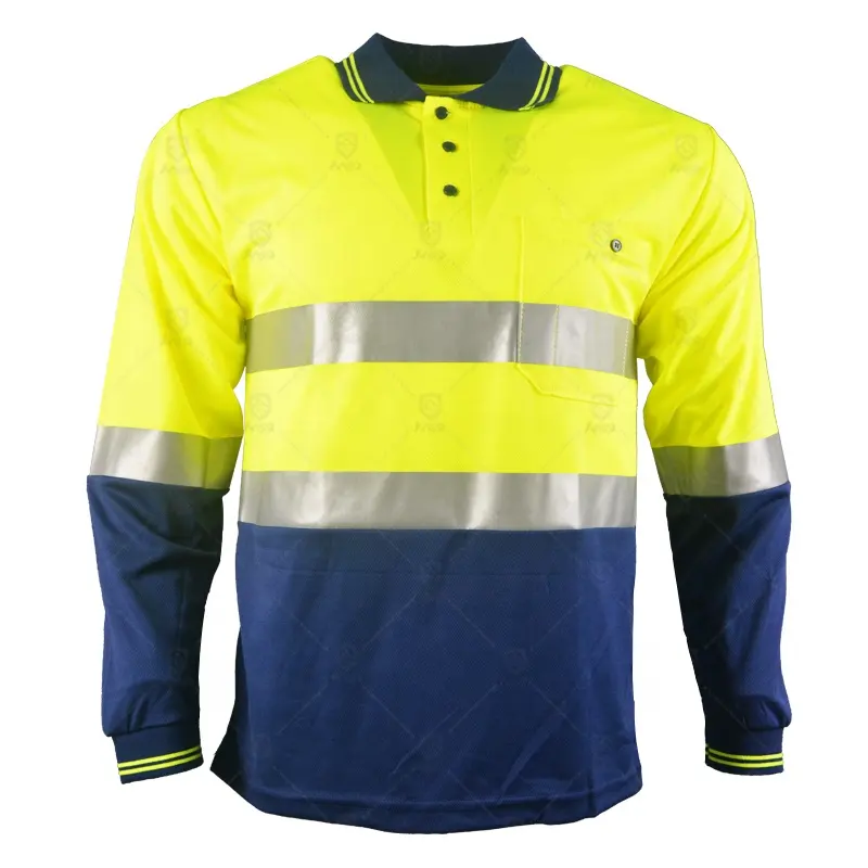 Dài tay áo hi-vis an toàn phản chiếu thiết kế mới T-Shirts/Polo màu sắc phù hợp với