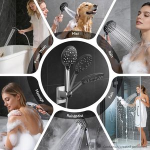 Cabezal de ducha de mano de alta presión, accesorios de metal robustos, rociador de baño multifunción para uso doméstico en el baño - Product Image 3