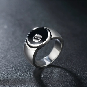 2025 Hot New Style New Men's Titanium Steel <strong>Ring</strong> Billiards Number <strong>8</strong> Blank <strong>Ball</strong> <strong>Ring</strong> - Product Image 3