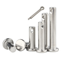 DIN 1444 ISO 2341b A2 304 Baja Tahan Karat Pin Clevis Berbahu Kepala Bulat Pin Silinder Galvanis dengan Lubang M3