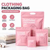 Sacs d'emballage pour vêtements en Mylar à fond plat personnalisés, avec fermeture éclair, anti-poussière et anti-humidité, pour les boutiques de vêtements et les grossistes