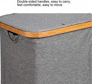 Cesto de Ropa Ecológico de Bambú con Tapa, Plegable, de Mimbre, para un Fácil Almacenamiento, con Asas Incluidas - Product Image 5