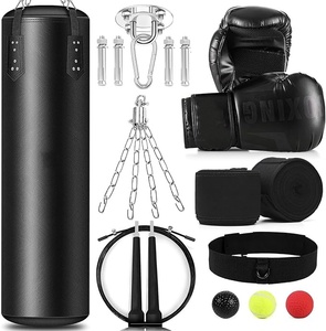 Wellshow Sac de Frappe pour Adultes 4ft PU Heavy Boxing Bag Set avec Gants pour Kickboxing Boxing Home <span class=keywords><strong>Gym</strong></span> Training (Unfilled) - Product Image 2