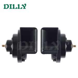 Clacson Auto 12V 24V Set Clacson a Tono Alto e Basso Universale Modificato per Moto, Camion, Treno, Autobus, Barca, Clacson a Chiocciola Nero a Bocca Quadrata - Product Image 4