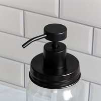 Distributeur de savon en verre 70 mm en acier inoxydable 304 avec couvercle à pompe, récipient pour lotion liquide, bouteille de rangement pour douche, couvercles à pompe pour bocaux Mason
