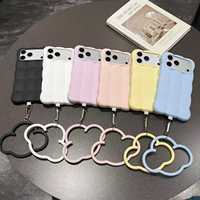 Coque de téléphone en silicone motif nuage mignon avec breloque nuage 3D et dragonne pour iPhone 17 18 Pro Max Série Macaron Souple Antichoc