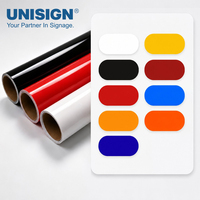 Vinilo de corte brillante UNISIGN de 0.61m y 1.22m para plotter, rollo de vinilo para letreros exteriores