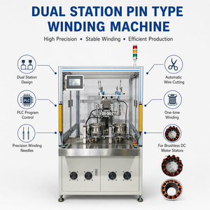 Machine à bobiner à double station de type broche, moteur CC sans balais, servomoteur, PLC, fil de 0,3-1,2 mm, 850 tr/min, coupe automatique - Product Image 3