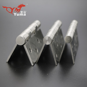 Charnière de porte en acier inoxydable Yuma, 4 pouces, 5 trous, finition brossée, design industriel pour portes en bois et portes de chambre - Product Image 2