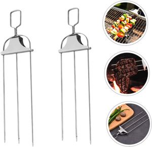 Nouvelles brochettes rotatives en métal personnalisées pour grillades et rôtissages de viandes, légumes et guimauves - Product Image 1