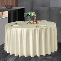 Nappe Ronde Moderne pour Banquet d'Hôtel, Tissu Satiné Épais Tissé, Lavable, Couleur Unie, Utilisation en Restaurant