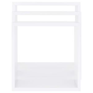 W2B VidaXL Set di 3 bianco MDF muro cubo scaffali piccolo cubo in legno cubo modello di pianta rustico per soggiorno cucina decorazione della parete - Product Image 4