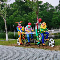 Estatua de Joker de Dibujos Animados de Resina de Tamaño Real para Jardín, Escultura de Payaso de Fibra de Vidrio