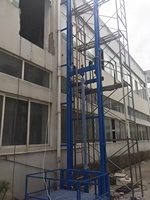 Stabile Geschwindigkeit 4-6m/min Hubgeschwindigkeit 1-2 Tonnen Tragfähigkeit Hydraulischer Stahl-Warenlift Fracht-Aufzug mit Kabelloser Fernbedienung