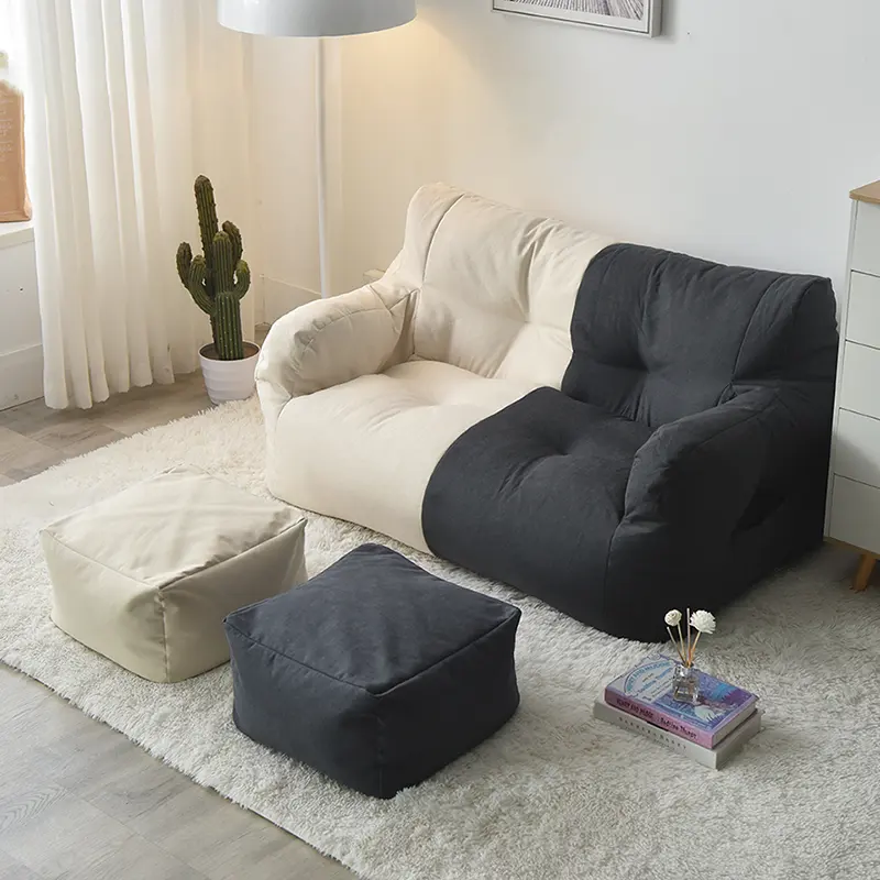 Living Room 2 Seat Double Beanbag Chair Comfortable Sofa Set Furniture Bean Bag Sofas For Couple