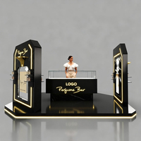 Kiosque personnalisable Stand centre commercial affichage LED en verre trempé métal contreplaqué cosmétiques parfum vitrines parfum Kiosque à vendre