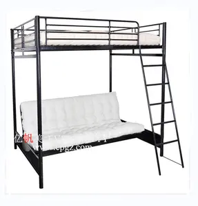 도매 기숙사 더블 레이어 소파 벙커 침대 침실 성인 스틸 이층 침대 프레임