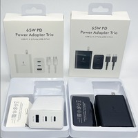 Adaptateur de charge USB C PD 65W à 3 ports, prise UK US EU, charge rapide haute vitesse pour téléphone, tablette, ordinateur portable, pour Samsung Galaxy S22-S26