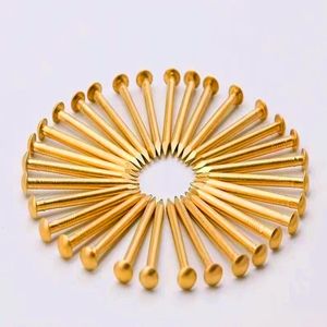 Remaches decorativos para muebles de latón chapado en oro vintage, de vástago liso y cabeza redonda pequeña, estilo clavo común, marca SOTTS, Clase 6 - Product Image 5