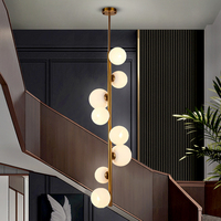 Lustre LED moderne pour escalier Villa de luxe Double Loft Plafonnier suspendu Luminaire intérieur Vente en gros Lustre