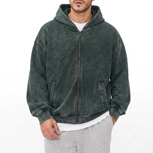 <span class=keywords><strong>Sudadera</strong></span> con capucha de felpa francesa de 320 g/m² con cremallera, estilo oversize y hombros caídos, lavado ácido, Colección American High Street 2026 - Product Image 3