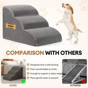 2/3/4-Step Hond Hond Trappen Met Anti-Slip Bodem En Afneembare Cover Indoor Outdoor Kleine Grootte Hoge Bedden Bank Effen Patroon - Product Image 4