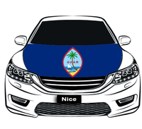 Housse de capot de voiture élastique avec drapeau de la Guyane, housse de protection décorative pour capot de moteur en polyester extensible pour véhicule