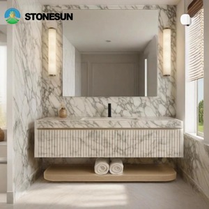 Lavabo <span class=keywords><strong>da</strong></span> <span class=keywords><strong>appoggio</strong></span> in marmo Calacatta Viola naturale personalizzato StoneSun per cucina e <span class=keywords><strong>bagno</strong></span> - Product Image 1