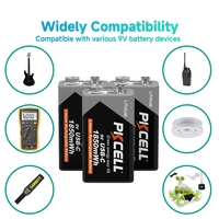 Batterie au lithium rechargeable USB-C PKCELL 9V 3700mAh pour télécommandes, jouets, outils électriques et appareils électroniques grand public, usine chinoise