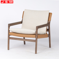 Robuster Massivholz arm Sofas tuhl Italienischer Gartens attel Leder Bewegliches Sitzkissen Luxus Wohnzimmer Freizeit stuhl
